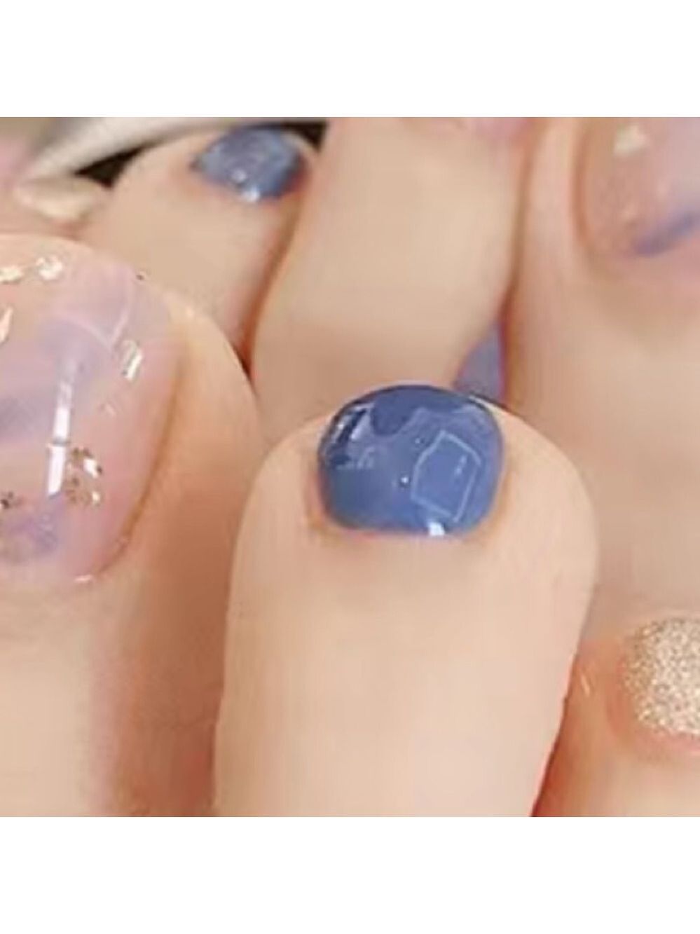 Blue Smoke toenails - Nail Junkie - full artificial nail set - Picture 5 of 6